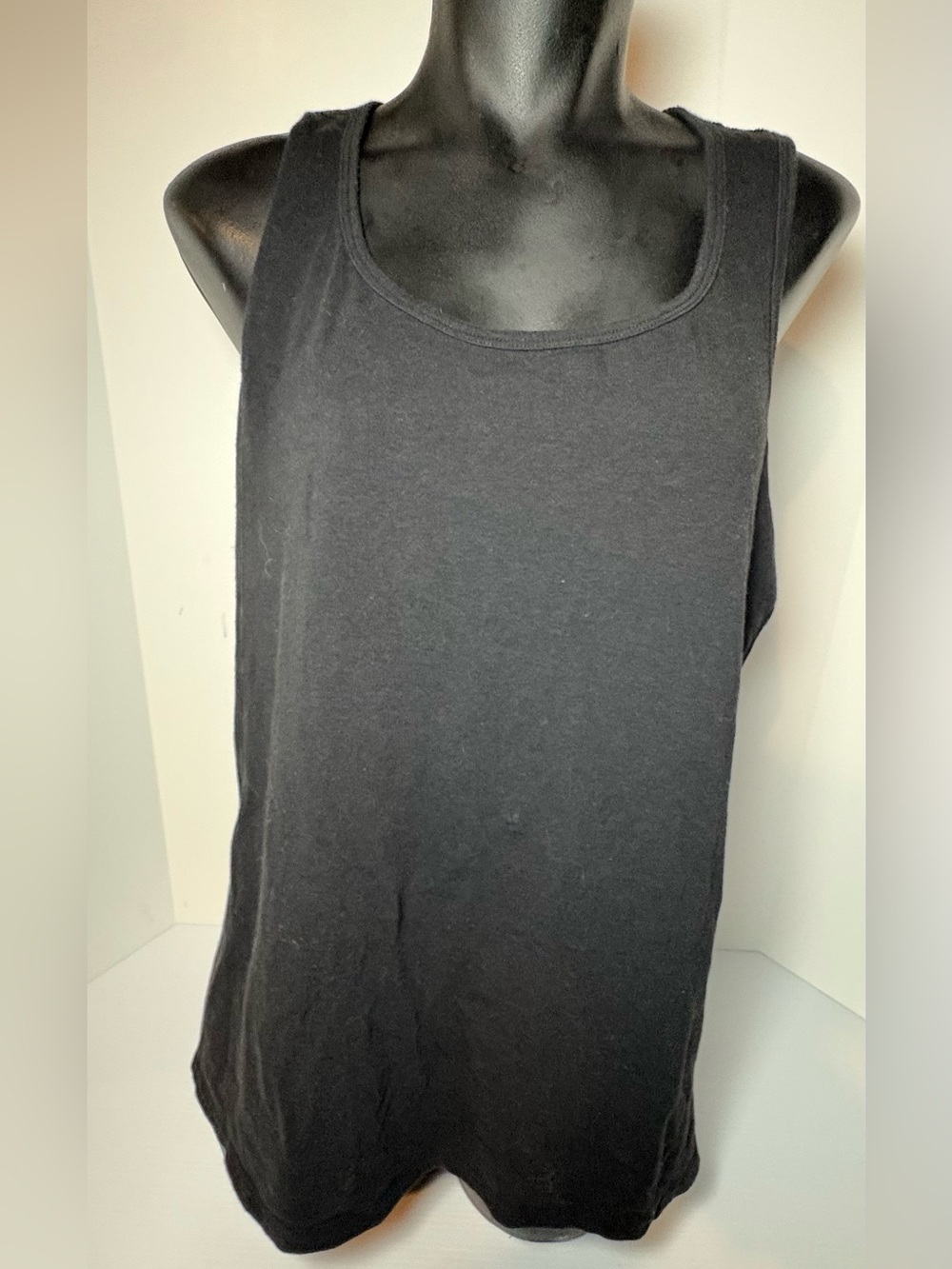 BAMBOO Black Scoop Neck Tank Top